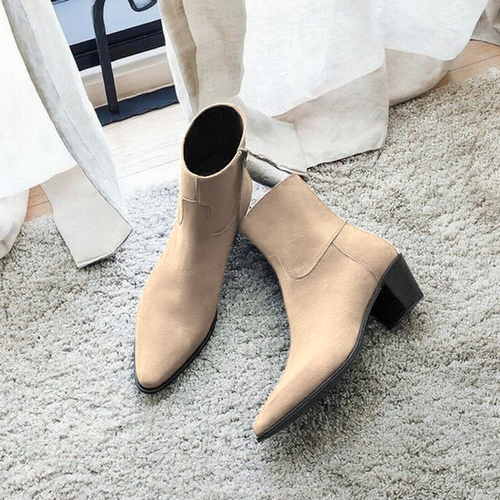 Suede Mens Slip On Low Boots London Brogues Men's Brown Suede