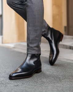 Black Leather Amarante Slip On Jodhpur Boots