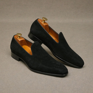 Black Suede Leather Boreas Minimalist Loafers