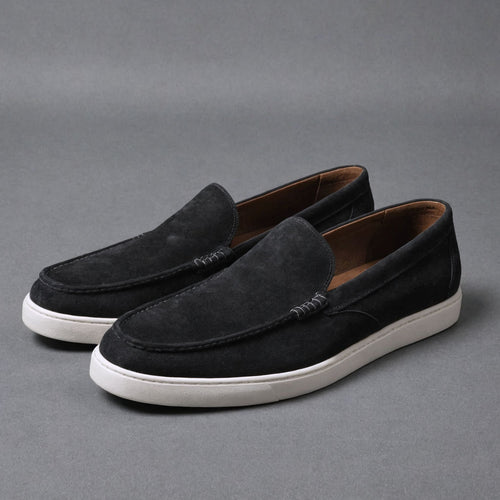 Black Suede Leather Anthea Slip On Sneakers