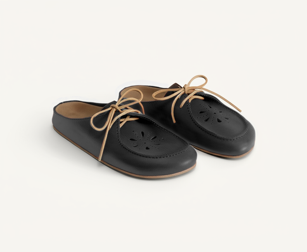 Black Leather Opale Mule