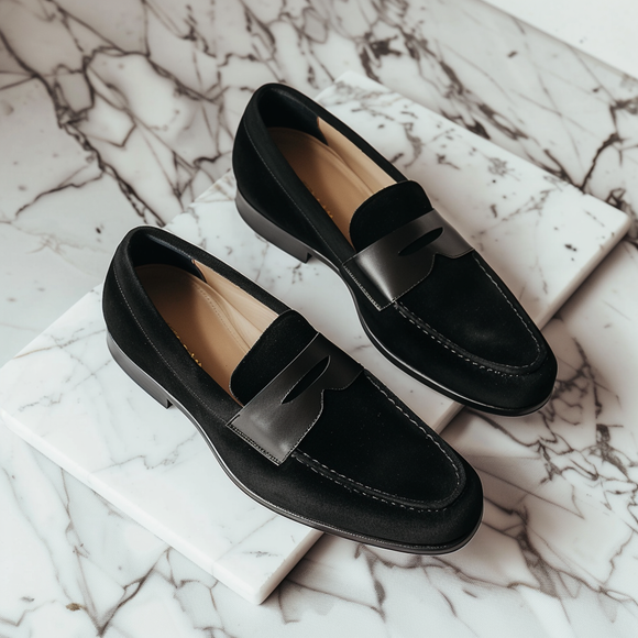 Black Nubuck Leather Daniele Loafer