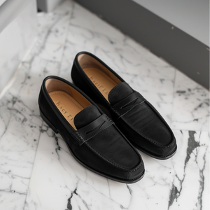 Black Nubuck Leather Davide Loafer