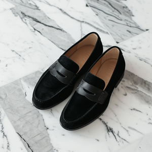 Black Nubuck Leather Domenico Loafer