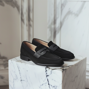 Black Nubuck Leather Fabrizio Loafer