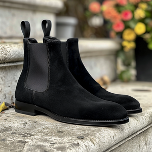 Black Nubuck Leather Alessio Chelsea Boot