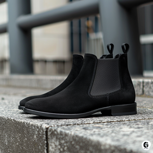 Black Nubuck Leather Aimo Chelsea Boot