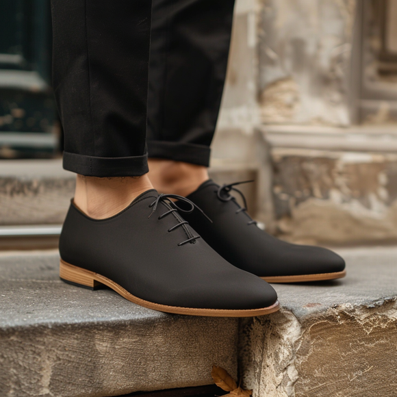 Black Nubuck Leather Baldassare Oxfords