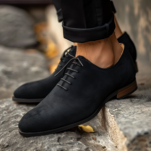 Black Nubuck Leather Silvio Oxfords