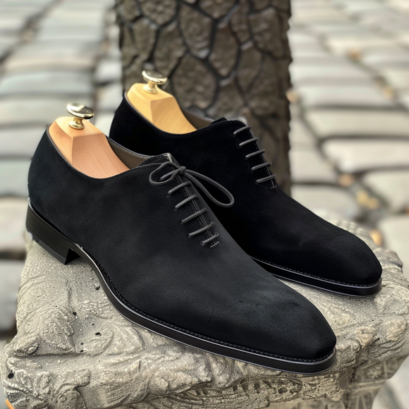 Black Nubuck Leather Tommaso Oxfords