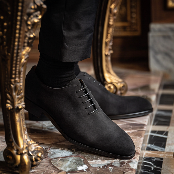 Black Nubuck Leather Umberto Oxfords