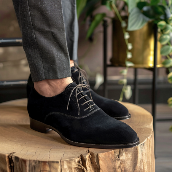 Black Nubuck Leather Arnaldo Oxfords