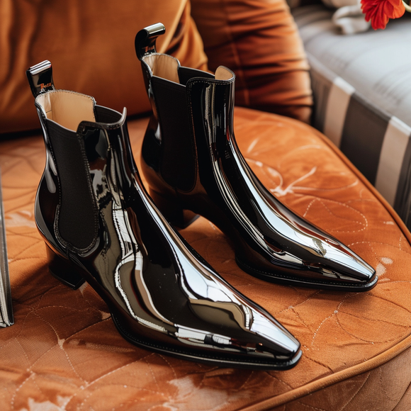 Patent leather chelsea boots best sale