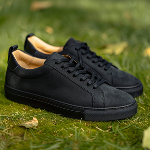 Black Nubuck Leather Eugenio Sneakers