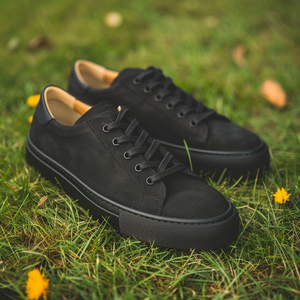 Black Nubuck Leather Ezio Sneakers