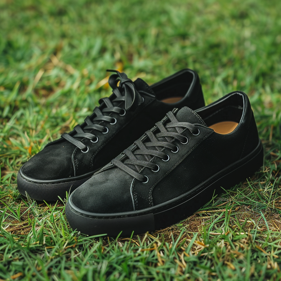 Black Nubuck Leather Fortunato Sneakers