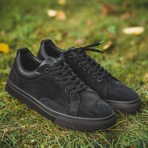 Black Nubuck Leather Franco Sneakers