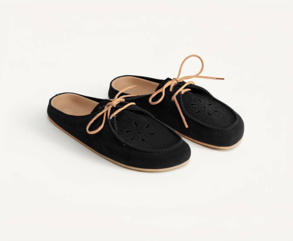 Black Suede Leather Opale Mule