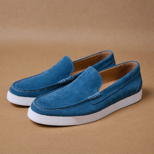 Blue Suede Leather Anthea Slip On Sneakers