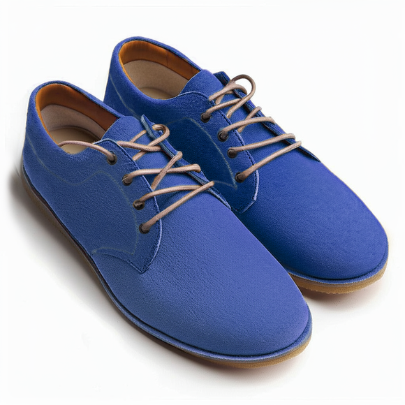 Blue Suede Leather Divino Barefoot Sneakers