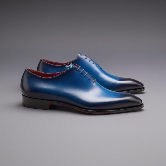 Blue Leather Nandes Oxford Shoes