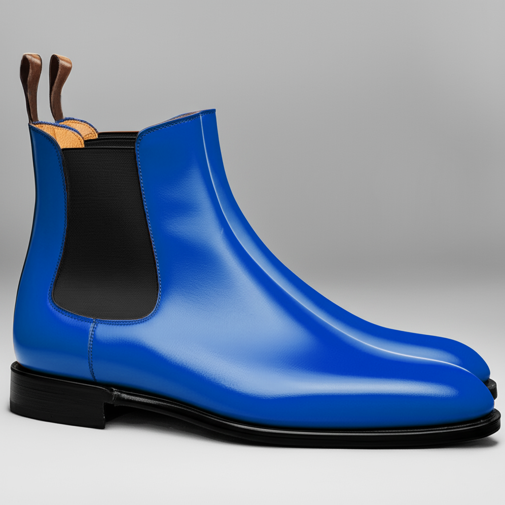 Blue Leather Celso Chelsea Boot