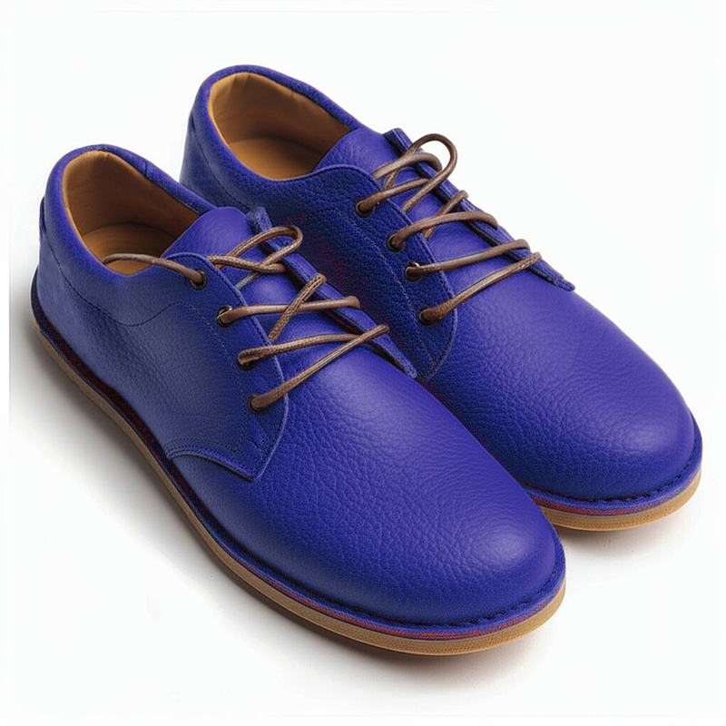 Blue Milled Leather Divino Barefoot Sneakers