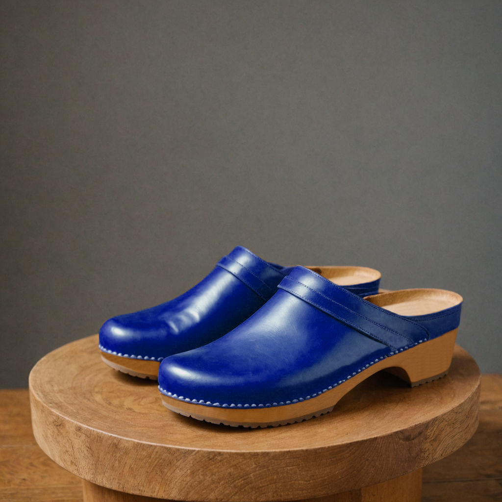Blue Leather Celeste Calm Mule Loafers - Summer 2024 Collection