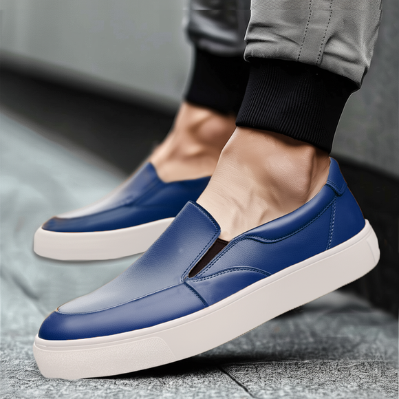 Blue Leather Wheat Whisper Slip On Sneakers  - Summer 2024 Collection