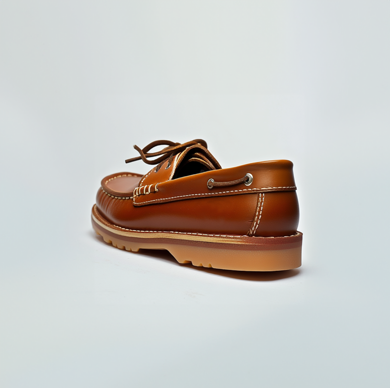 Brown Marcello Boat Shoes with Honey Sole
