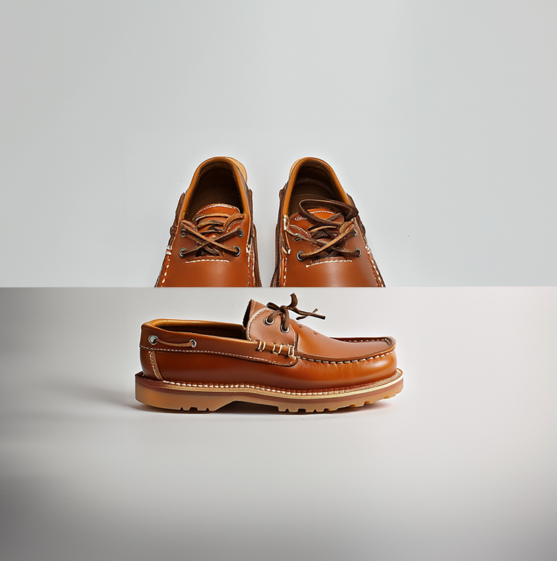 Brown Marcello Boat Shoes with Honey Sole