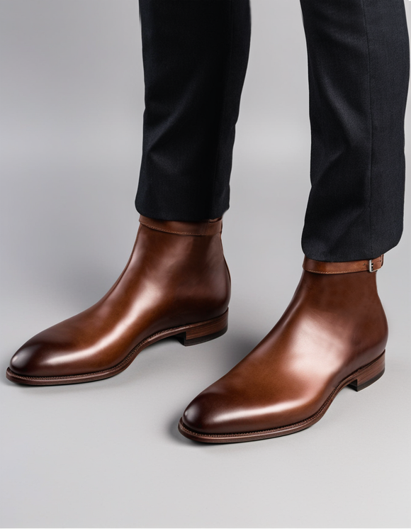 Brown Leather Cracio Slip On Jodhpur Boots