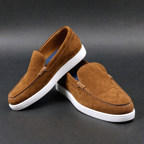 Brown Suede Leather Magnus Slip On Sneakers