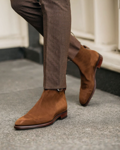 Brown Suede Leather Amarante Slip On Jodhpur Boots