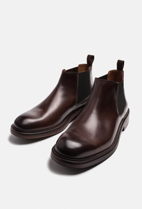 Dark Brown Leather Grayson Chelsea Boot