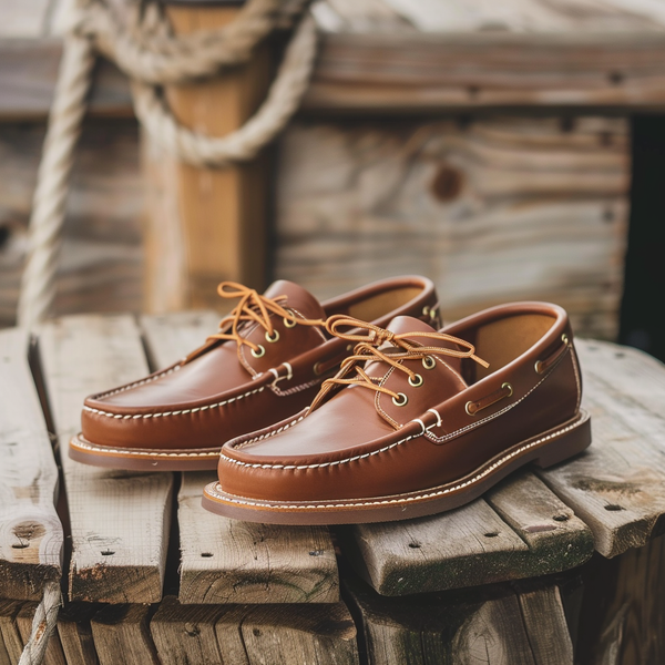 Brown Orlando Boat Shoes with Tan Sole