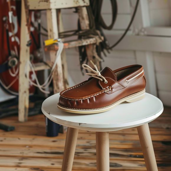 Brown Moreno Boat Shoes with Tan Sole