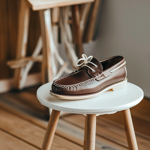 Brown Nino Boat Shoes with Tan Sole