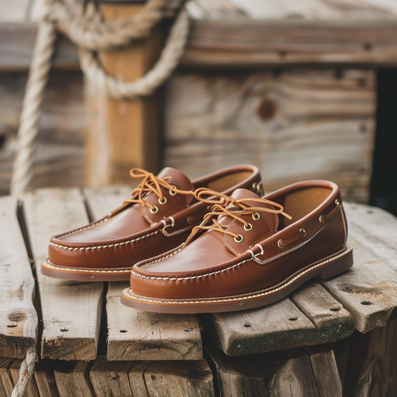 Brown Orlando Boat Shoes with Tan Sole