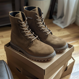 Brown Suede Bernardo Combat Boot