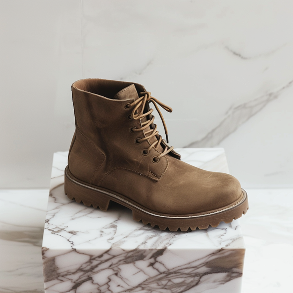 Brown Nubuck Leather Arturo Combat Boot