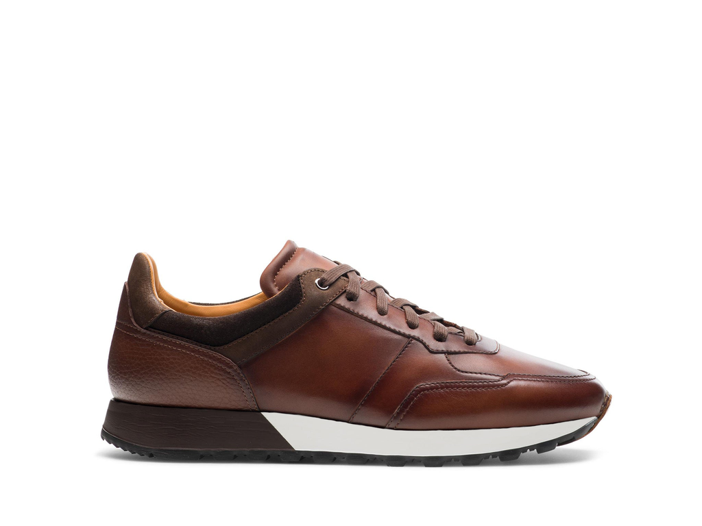 Brown Leather Nausori Lace Up Running Sneaker Shoes-  Casual Shoes Collection