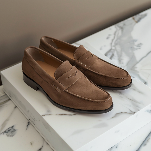 Brown Nubuck Leather Filippo Loafer