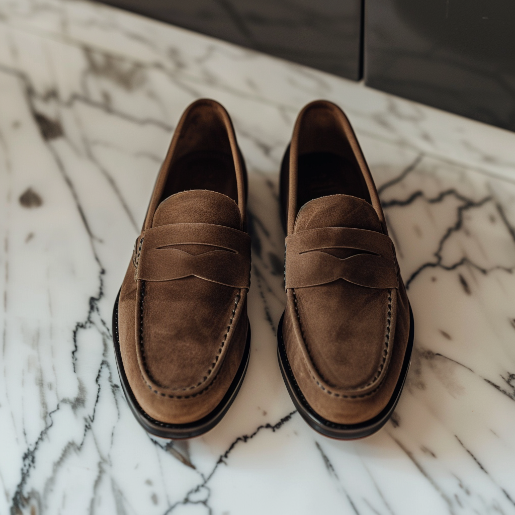 Brown Suede Leather Gerardo Loafer