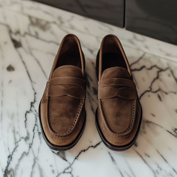 Brown Nubuck Leather Gerardo Loafer