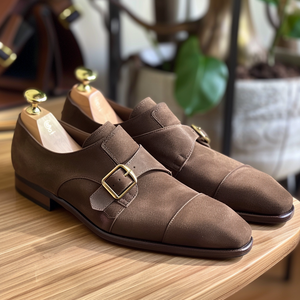 Brown Nubuck Leather Raffaele Monk Strap