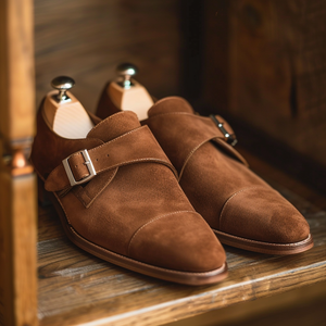 Brown Nubuck Leather Nicola Monk Straps