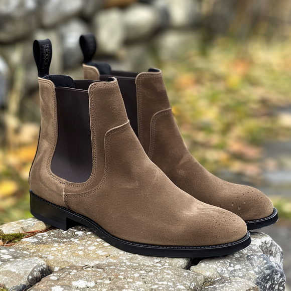 Brown Nubuck Leather Aureliano Chelsea Boot