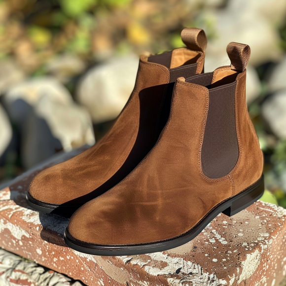 Brown Nubuck Leather Amilcare Chelsea Boot