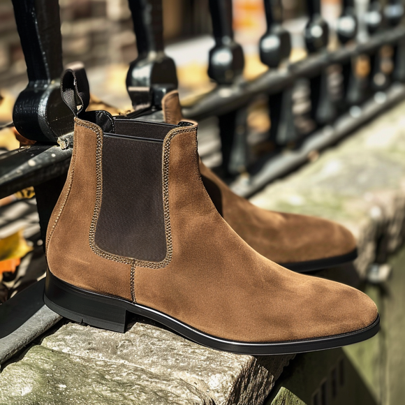 Brown Nubuck Leather Anselmo Chelsea Boot